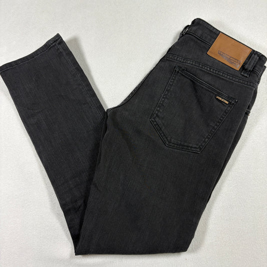 Volcom Mens Jeans 29 Black Slim Straight Vorta Denim Y2K Grunge