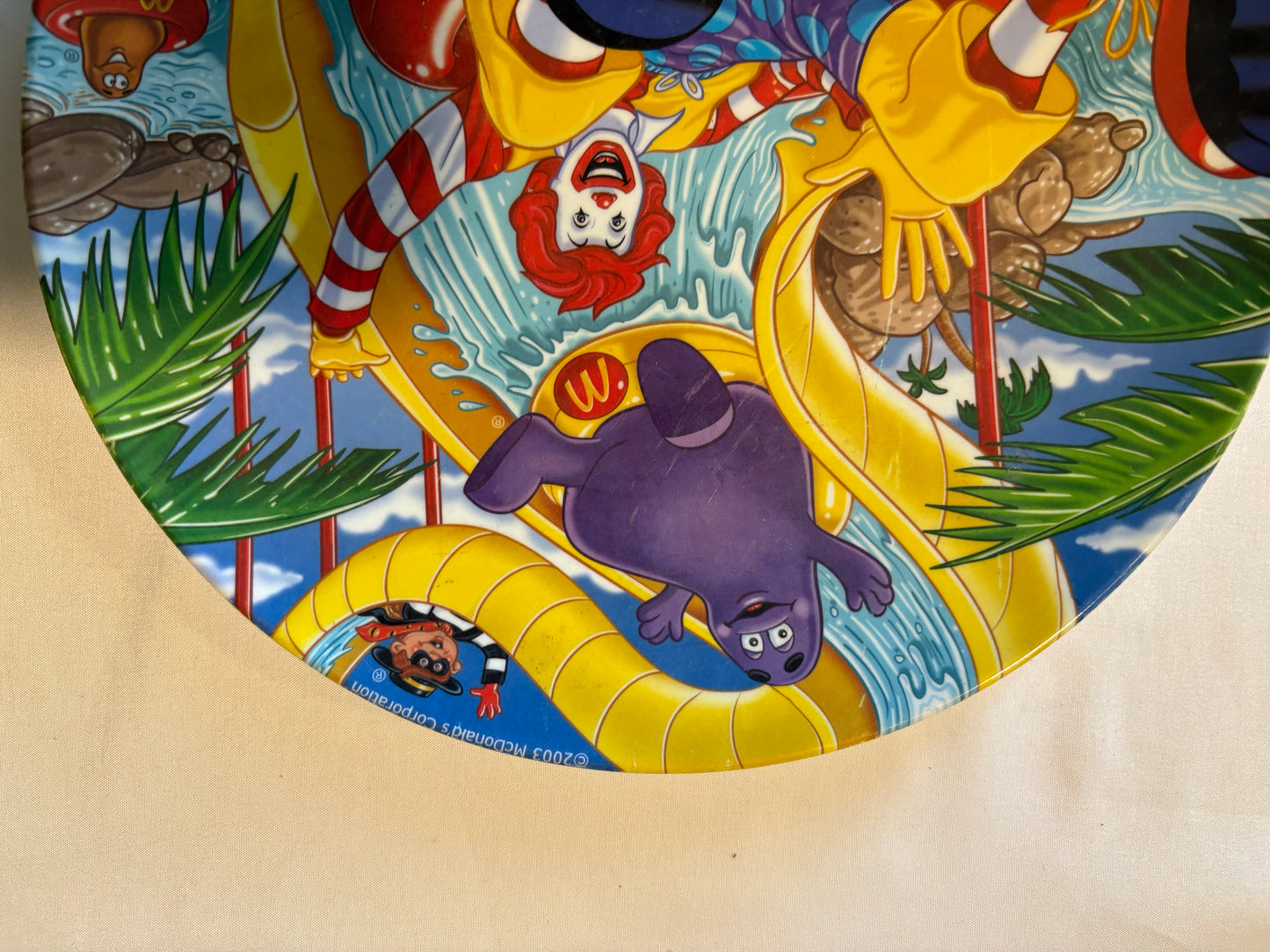Vintage McDonald’s Plastic Plate Water Slide Ronald Grimace Hamburglar 1990s Kids