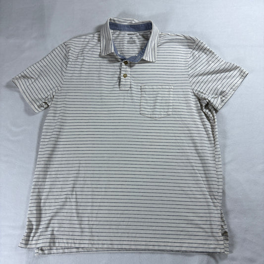 Sonoma Mens XXL Striped Polo Shirt Pocket Short Sleeve Casual Cotton Blend Wears