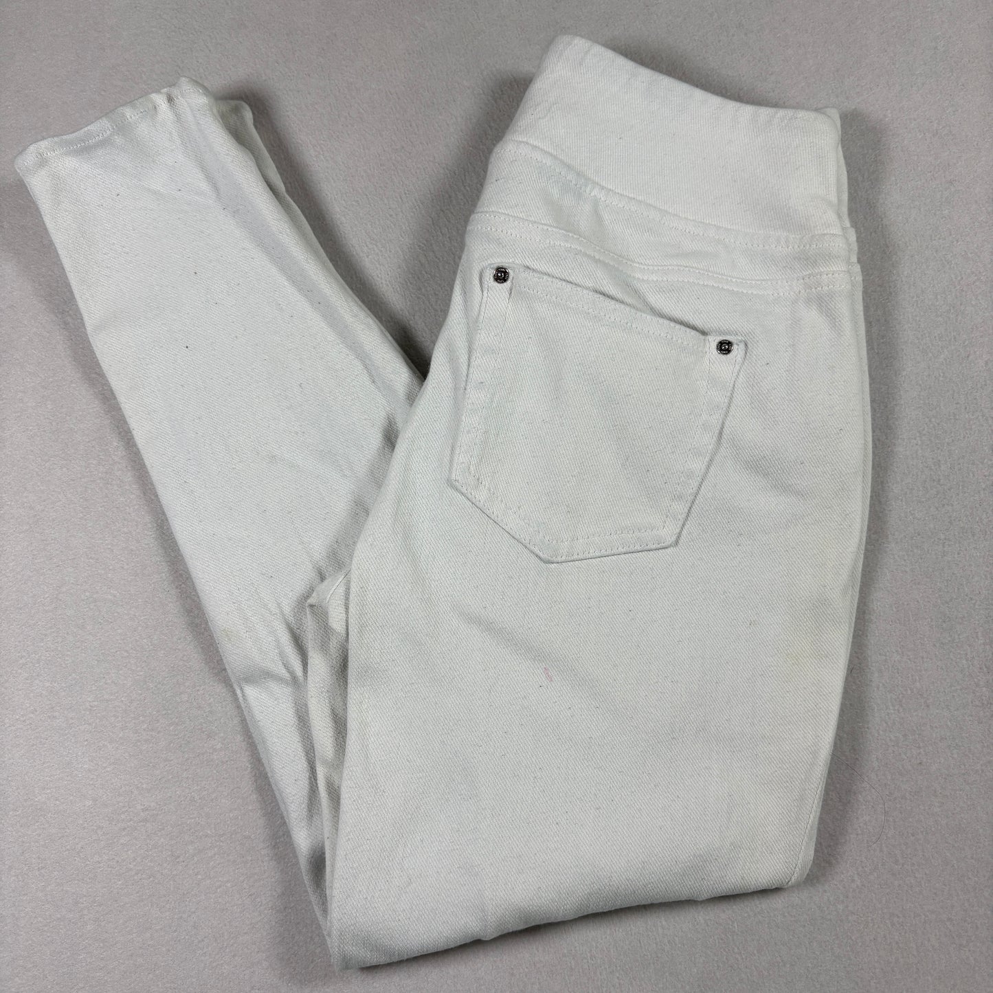 Belle Kim Gravel Womens White Skinny Jeans 6 High Rise Stretch Zip Ankle Y2K