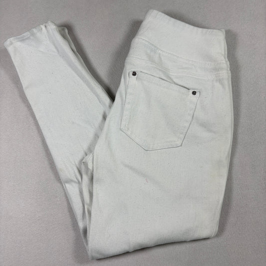 Belle Kim Gravel Womens White Skinny Jeans 6 High Rise Stretch Zip Ankle Y2K