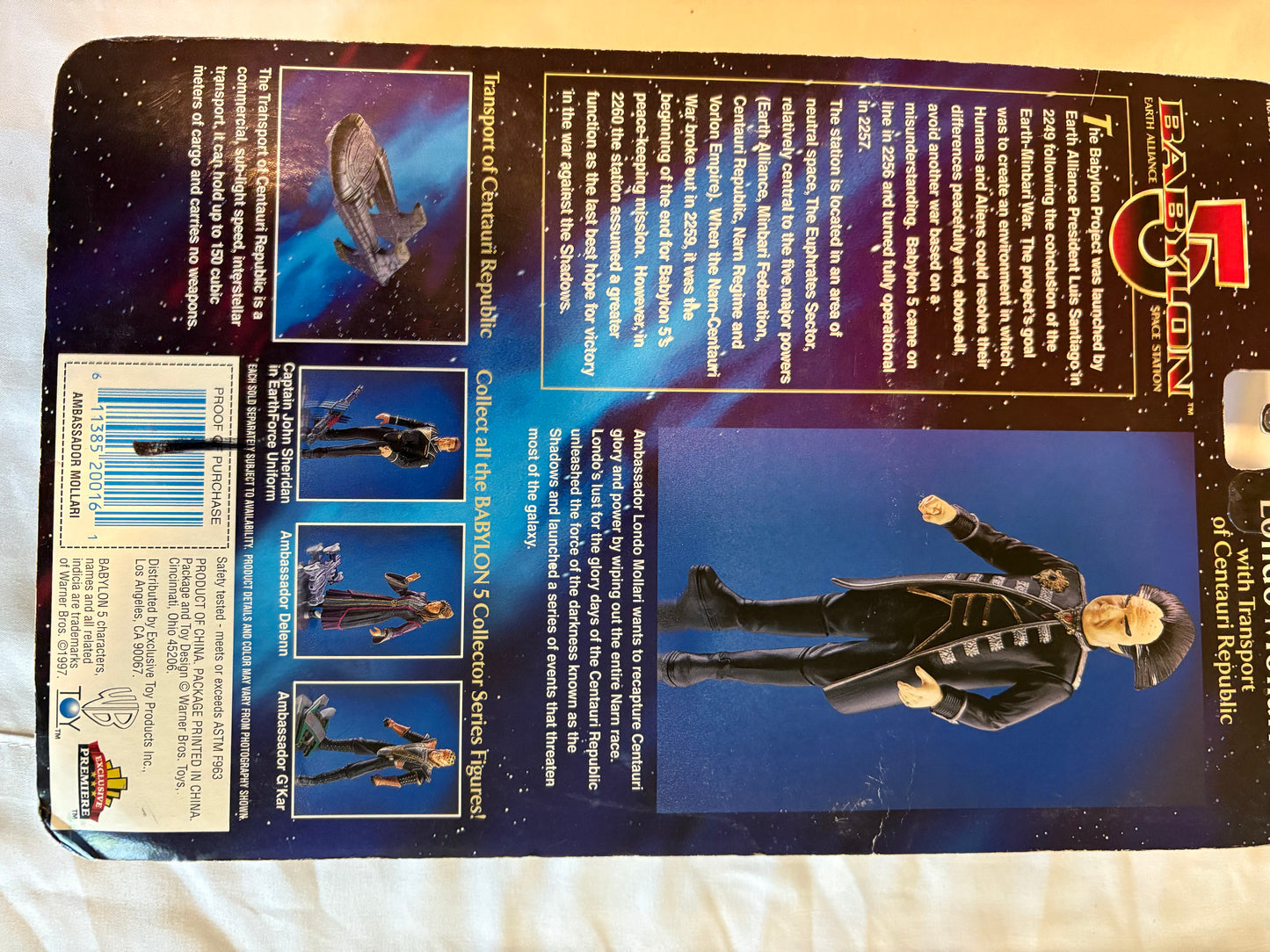 Babylon 5 Londo Mollari Figure Centauri Transport 1997 NIB Sci-Fi Toy MOC Rare