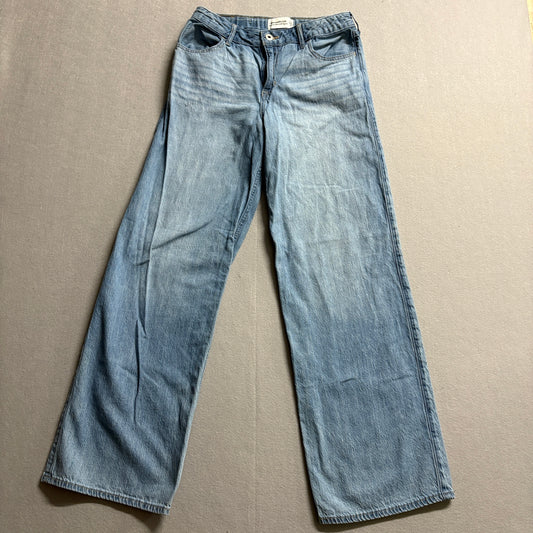 Abercrombie Kids Ultra Wide Leg Jeans Light Wash Y2K 15/16 Fits Like 27X28