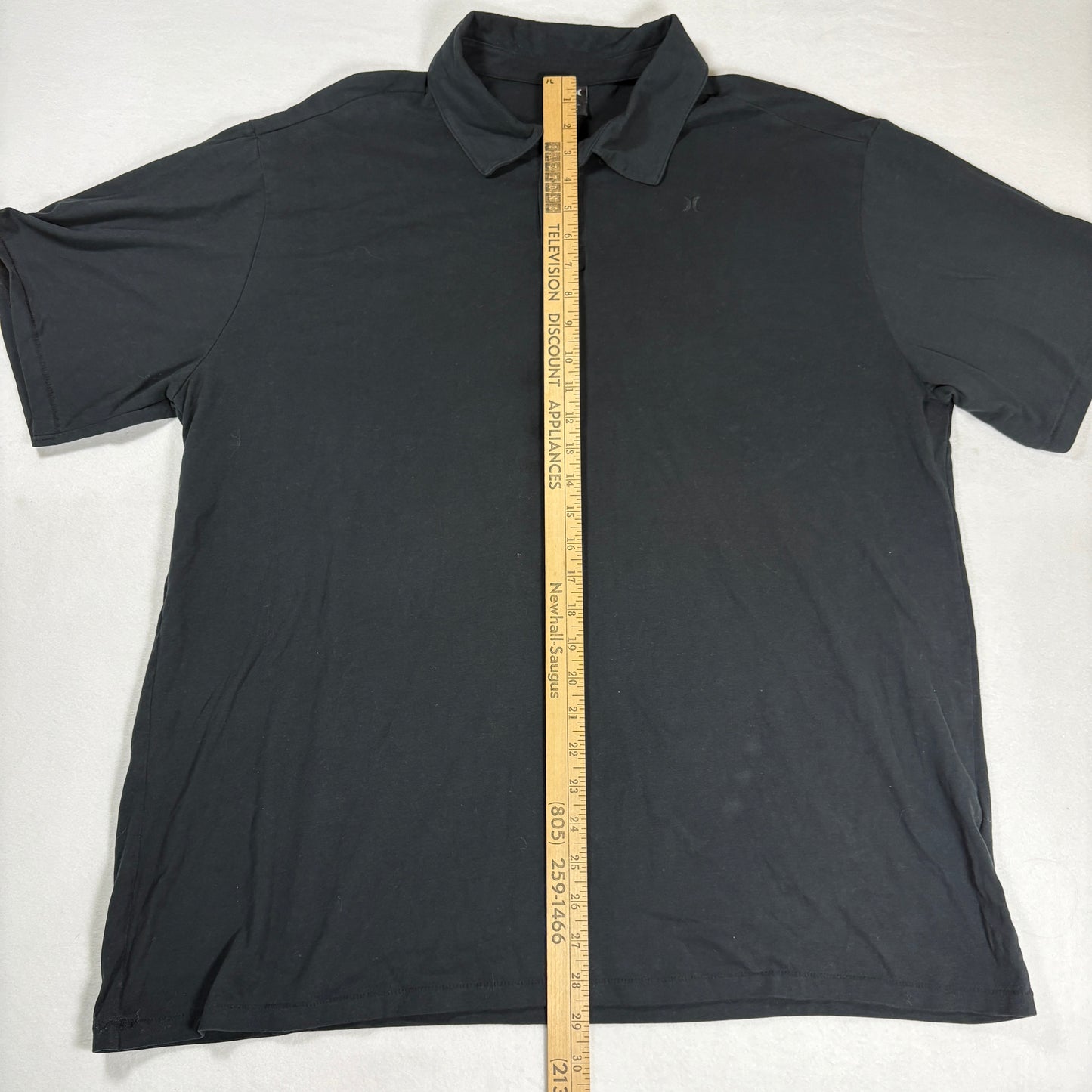 Hurley Mens XXL Polo Shirt Black Nike Dri-Fit Short Sleeve Casual Golf Surf