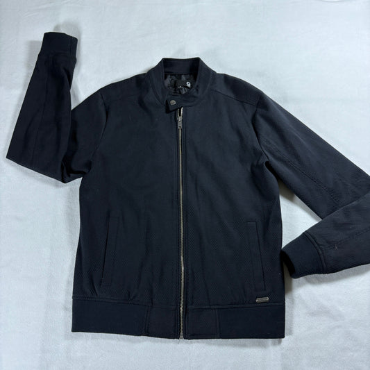 Guess G By Guess Mens M Quilted Bomber Jacket Black Zip Streetwear Retro 90s Fit