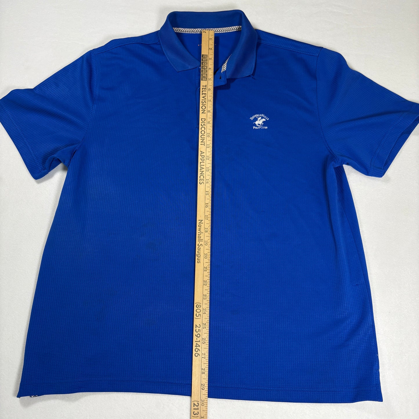 Royal Blue Mens Golf Polo Shirt XL Embroidered Sports Club Short Sleeve Casual