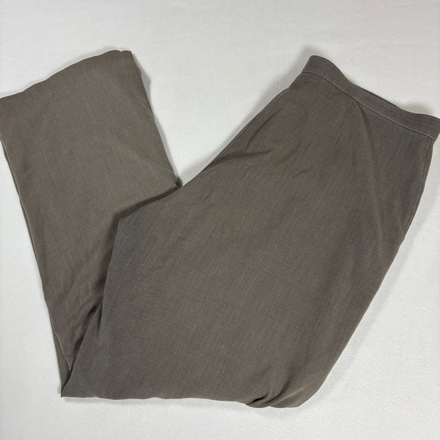 Briggs New York Womens Pants 16 Brown Plus Size Stretch Pull On Dress Slacks