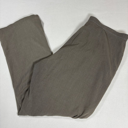 Briggs New York Womens Pants 16 Brown Plus Size Stretch Pull On Dress Slacks