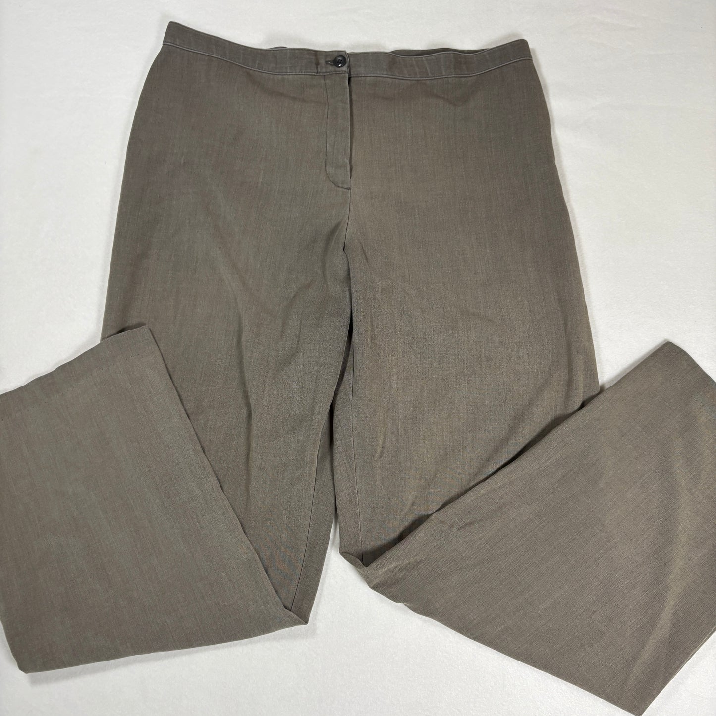 Briggs New York Womens Pants 16 Brown Plus Size Stretch Pull On Dress Slacks