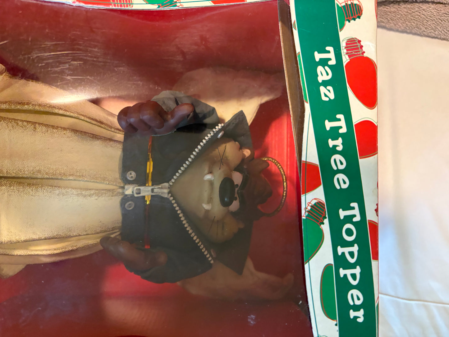 Vintage Taz Tree Topper Looney Tunes Christmas Angel Warner Bros in Box Rare