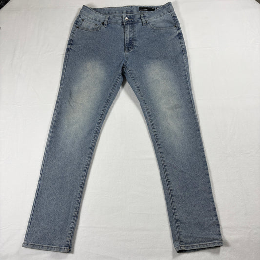 Light Wash Slim Fit Jeans Mens 32x30 Vintage Y2K Casual Denim Streetwear Style Pants