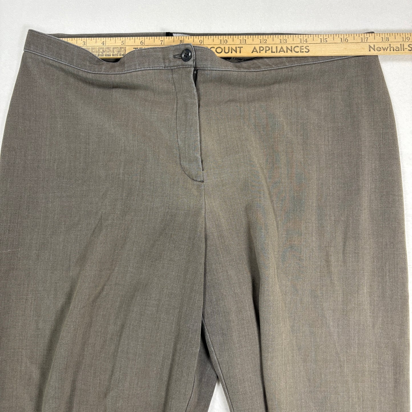 Briggs New York Womens Pants 16 Brown Plus Size Stretch Pull On Dress Slacks