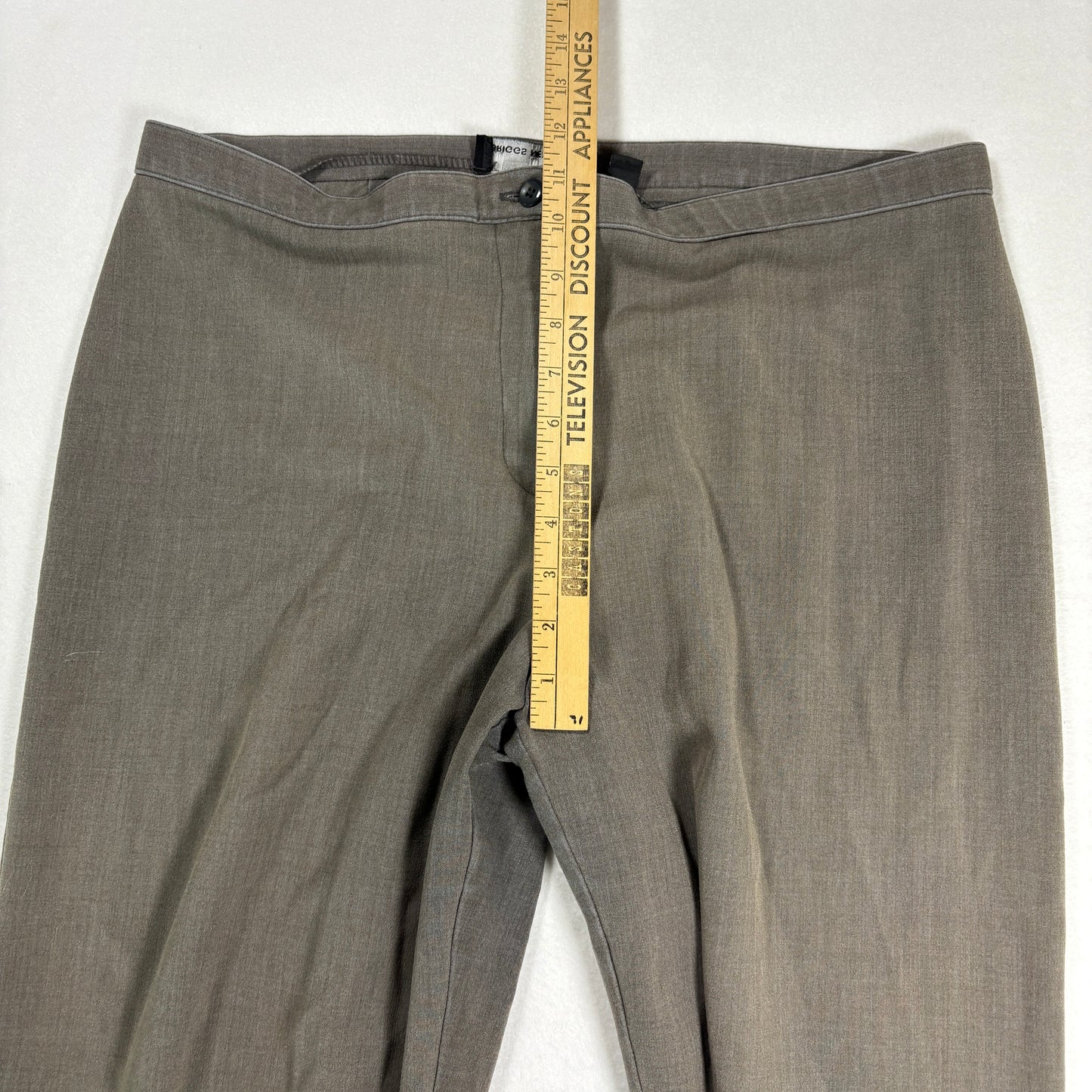 Briggs New York Womens Pants 16 Brown Plus Size Stretch Pull On Dress Slacks