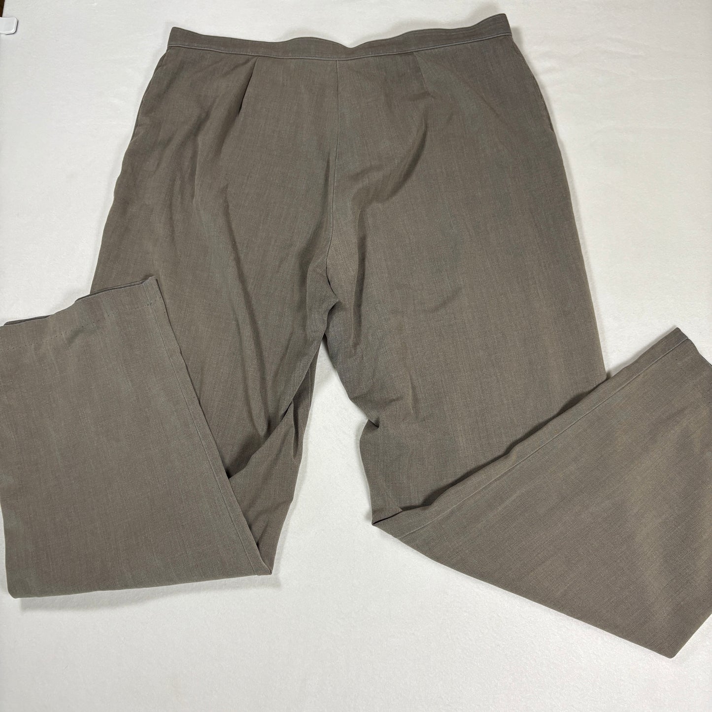 Briggs New York Womens Pants 16 Brown Plus Size Stretch Pull On Dress Slacks