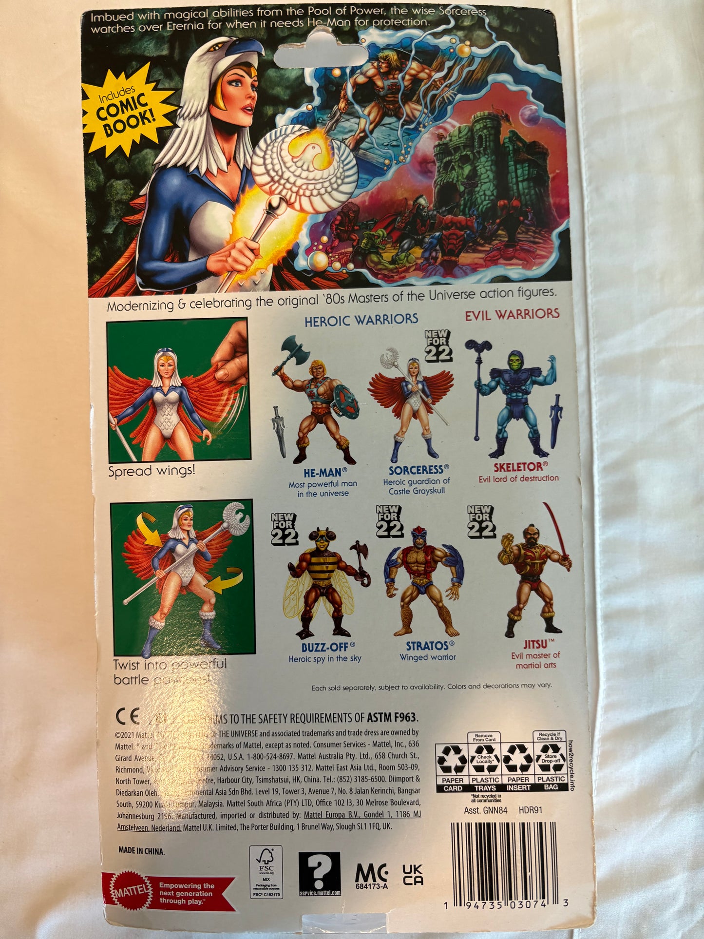 Masters of the Universe Sorceress Action Figure 2022 Retro Play He-Man Mattel
