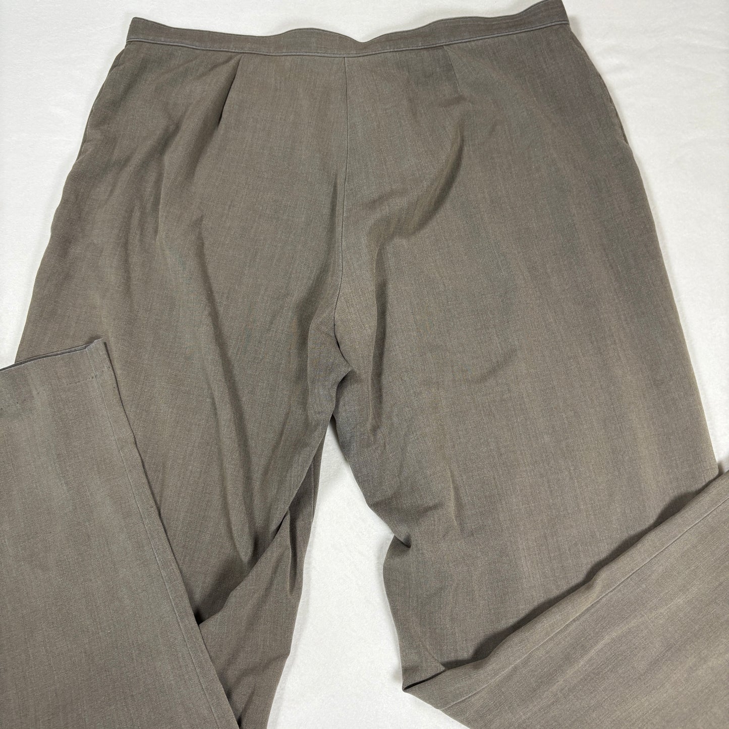 Briggs New York Womens Pants 16 Brown Plus Size Stretch Pull On Dress Slacks