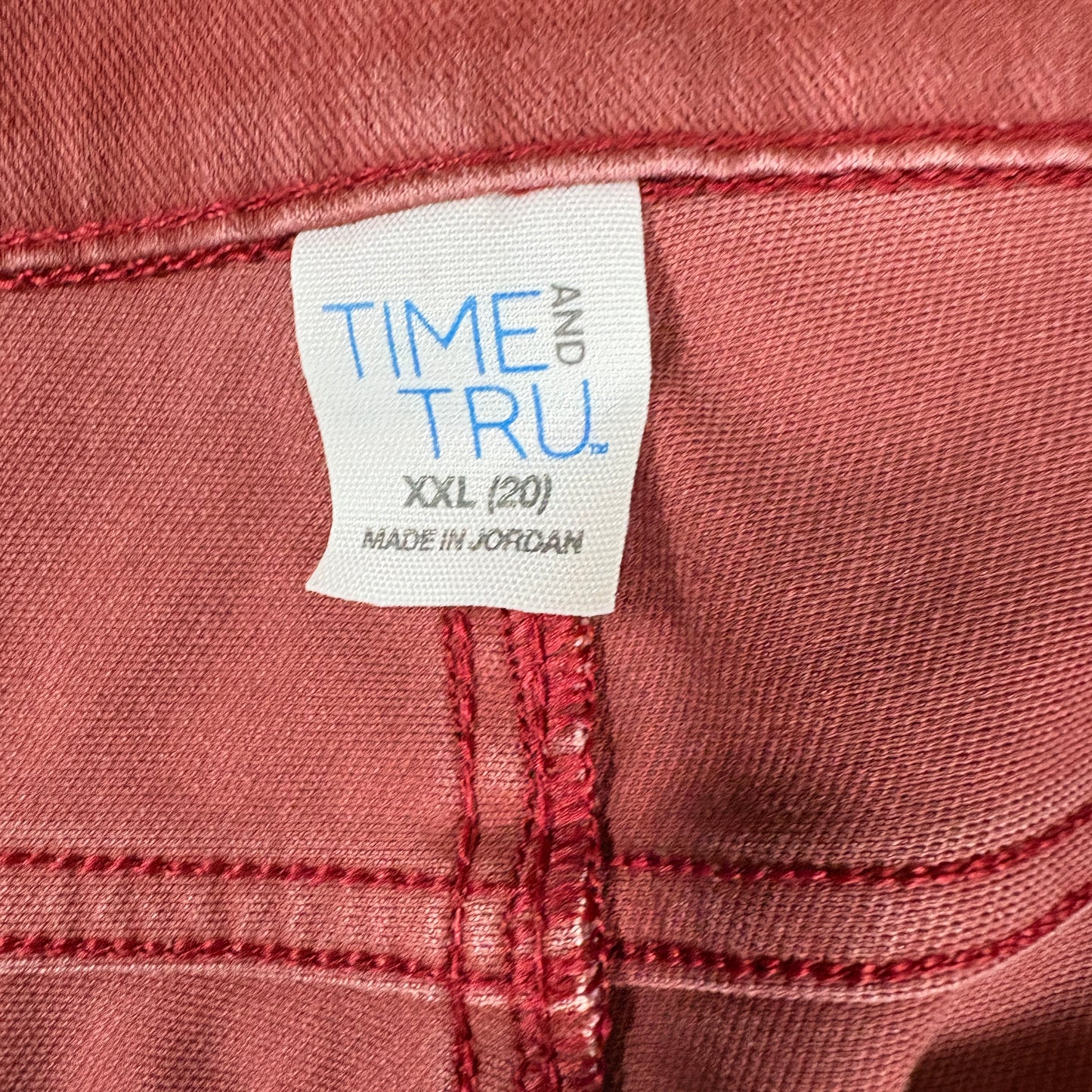 Time and Tru Womens Plus Size 20 Red Jeans Baggy Relaxed Fit Y2K Vintage Denim