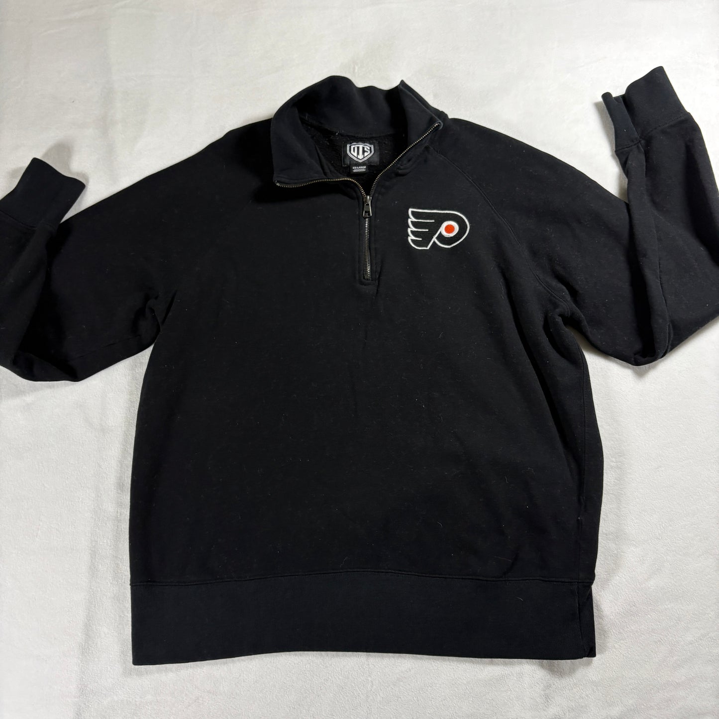 Philadelphia Flyers Mens XXL Black Quarter Zip Pullover NHL Hockey Fleece Warm!!