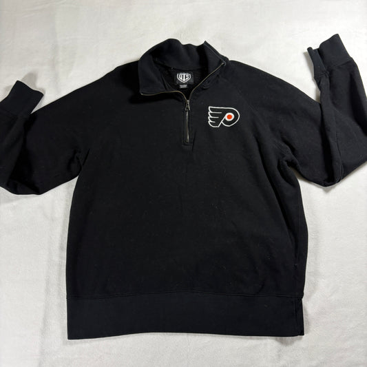 Philadelphia Flyers Mens XXL Black Quarter Zip Pullover NHL Hockey Fleece Warm!!