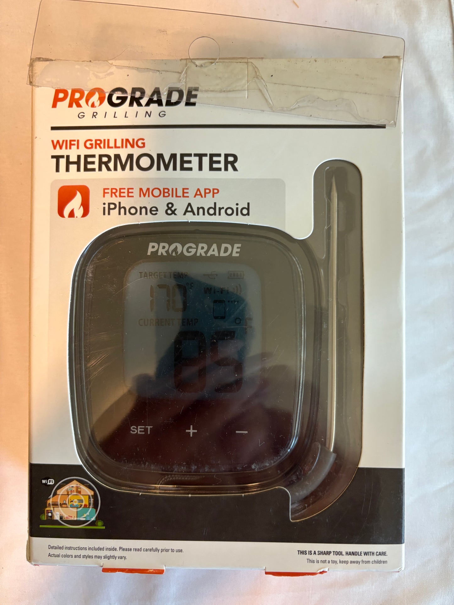 ProGrade WiFi Grilling Thermometer Meat Probe iPhone Android USB Temp Gauge