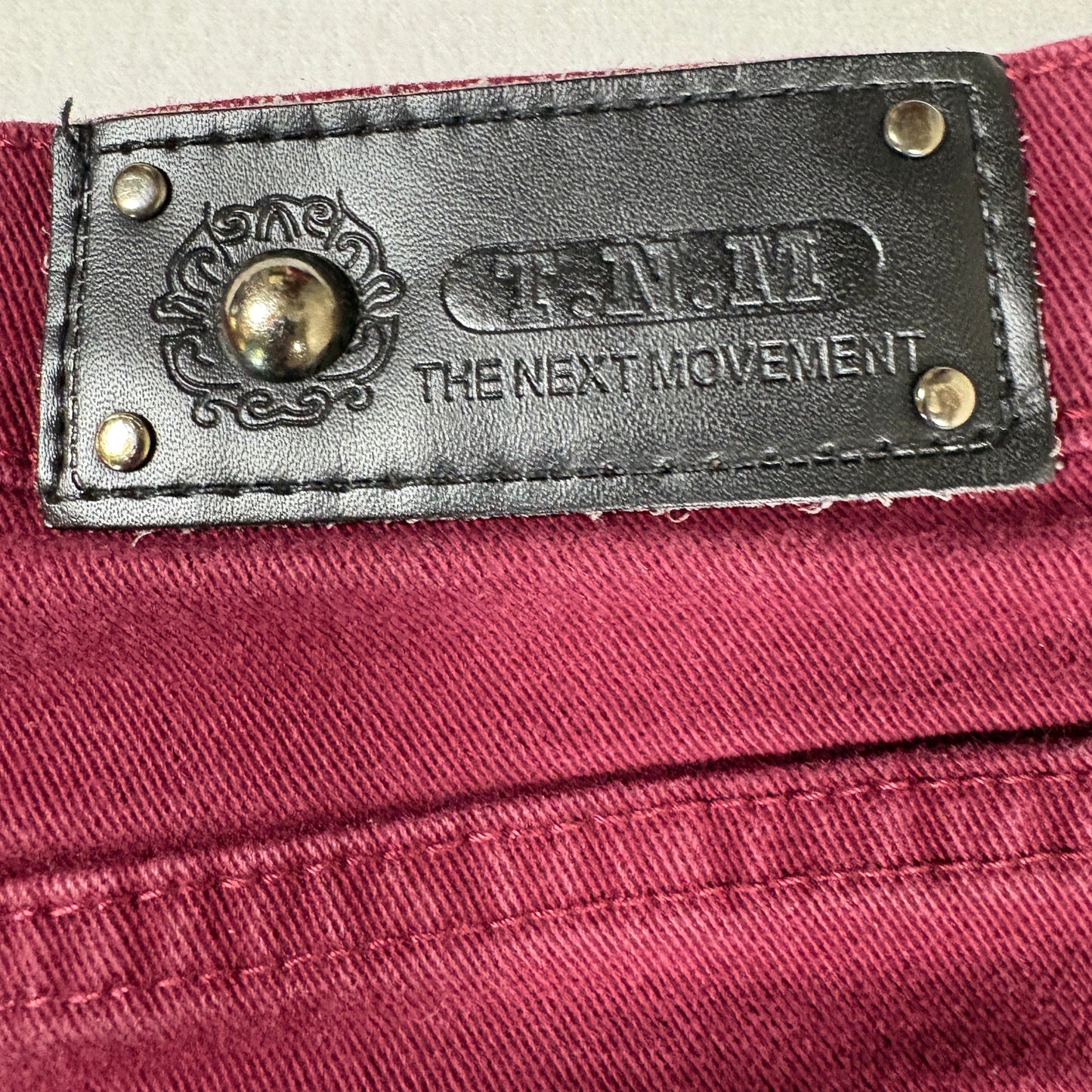 The Next Movement Womens Jeans 30 Red Stretch Skinny Y2K Vintage Denim Pants