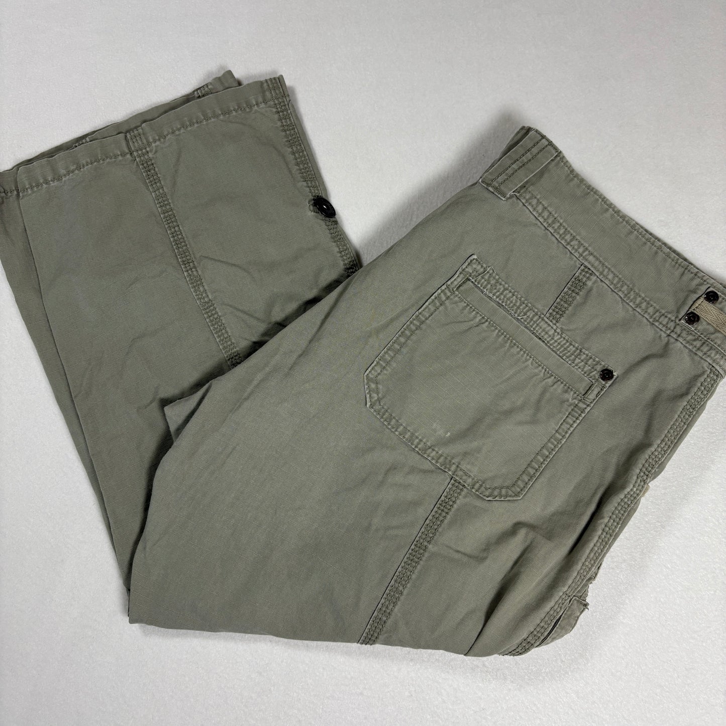 Eddie Bauer Womens Pants 14 Green Cargo Utility Relaxed Fit Outdoor Hiking