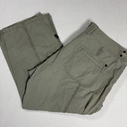 Eddie Bauer Womens Pants 14 Green Cargo Utility Relaxed Fit Outdoor Hiking