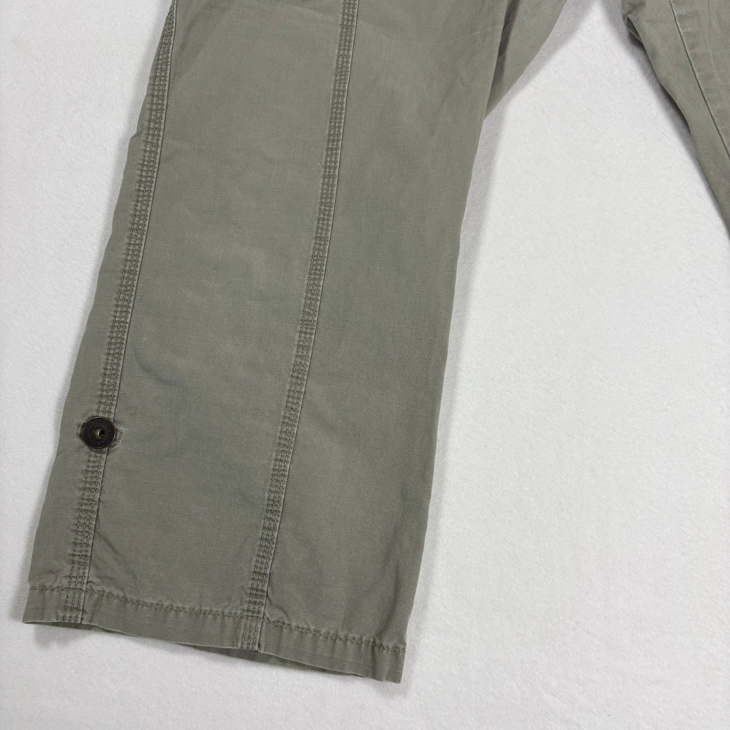 Eddie Bauer Womens Pants 14 Green Cargo Utility Relaxed Fit Outdoor Hiking
