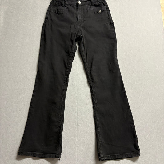 Y2K Black Flare Jeans Curve Appeal Stretch Denim Size 10/30 Fits Like 30x31