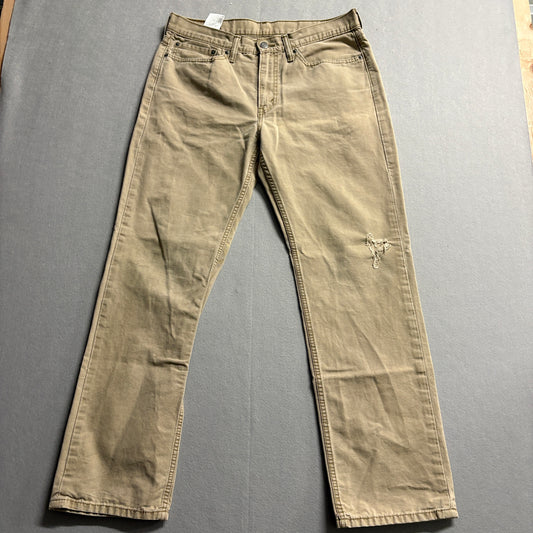 Levis 541 Athletic Taper Jeans 34x32 Khaki Distressed Stretch Fits Like 34x30
