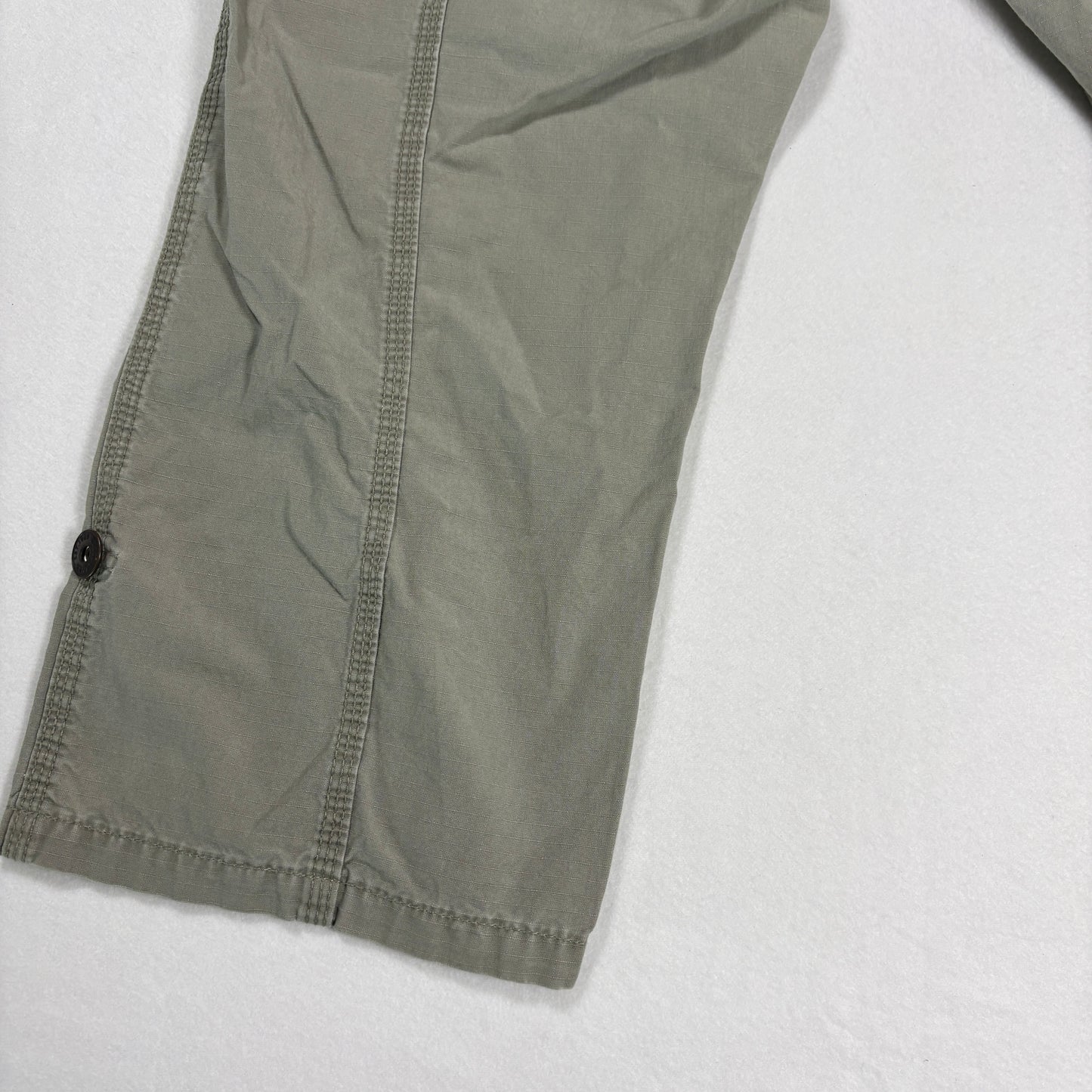 Eddie Bauer Womens Pants 14 Green Cargo Utility Relaxed Fit Outdoor Hiking