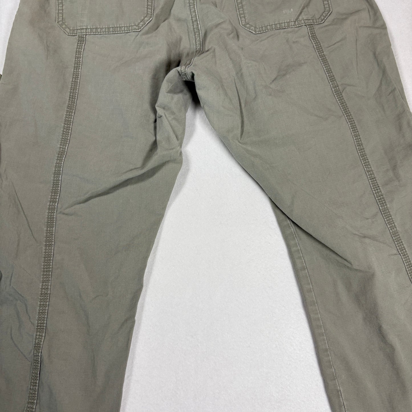 Eddie Bauer Womens Pants 14 Green Cargo Utility Relaxed Fit Outdoor Hiking