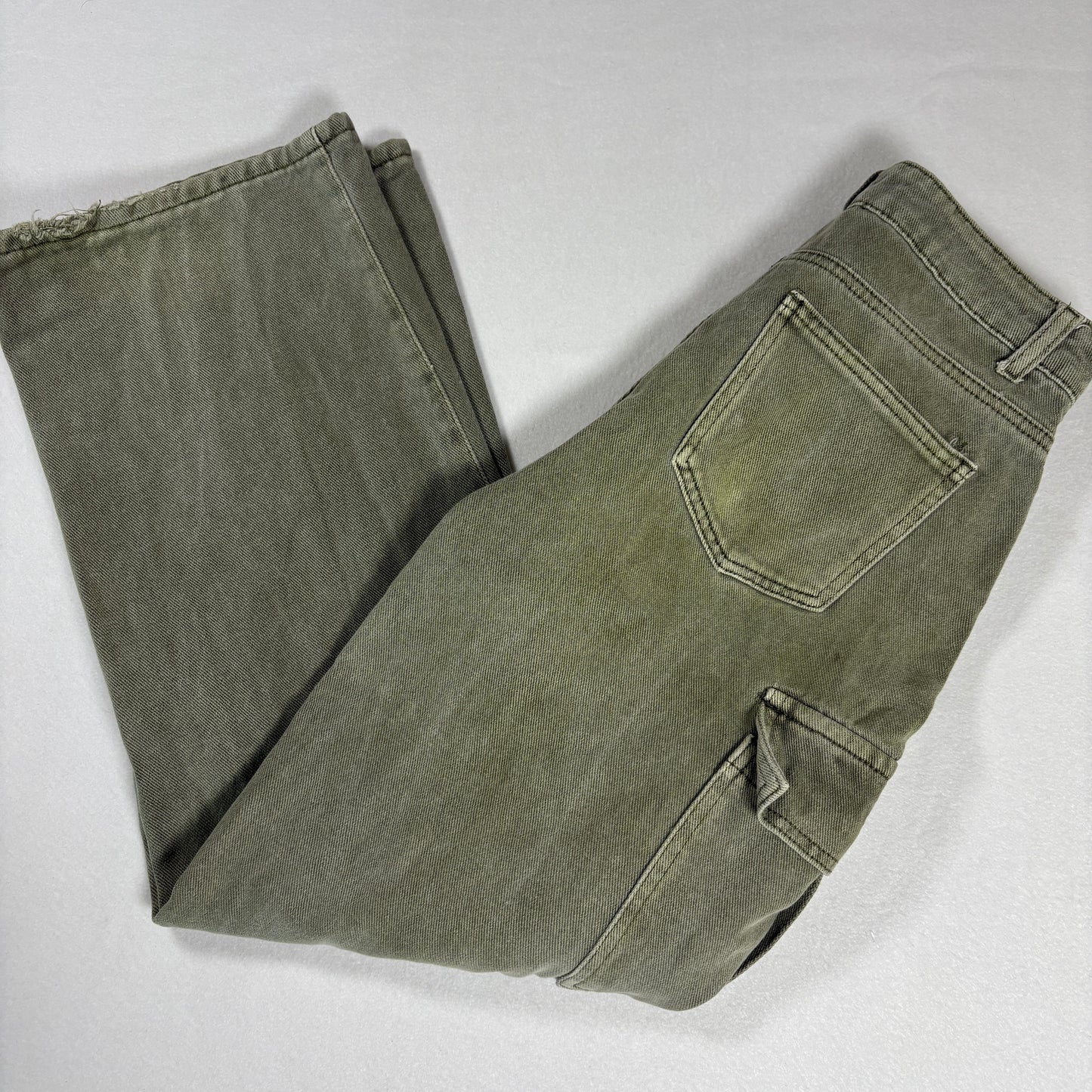 Mens Cargo Pants Green 36x30 Utility Workwear Y2K Vintage Baggy Carpenter