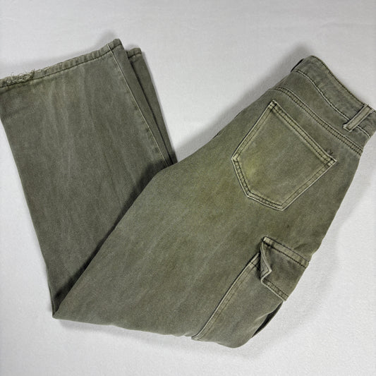 Mens Cargo Pants Green 36x30 Utility Workwear Y2K Vintage Baggy Carpenter