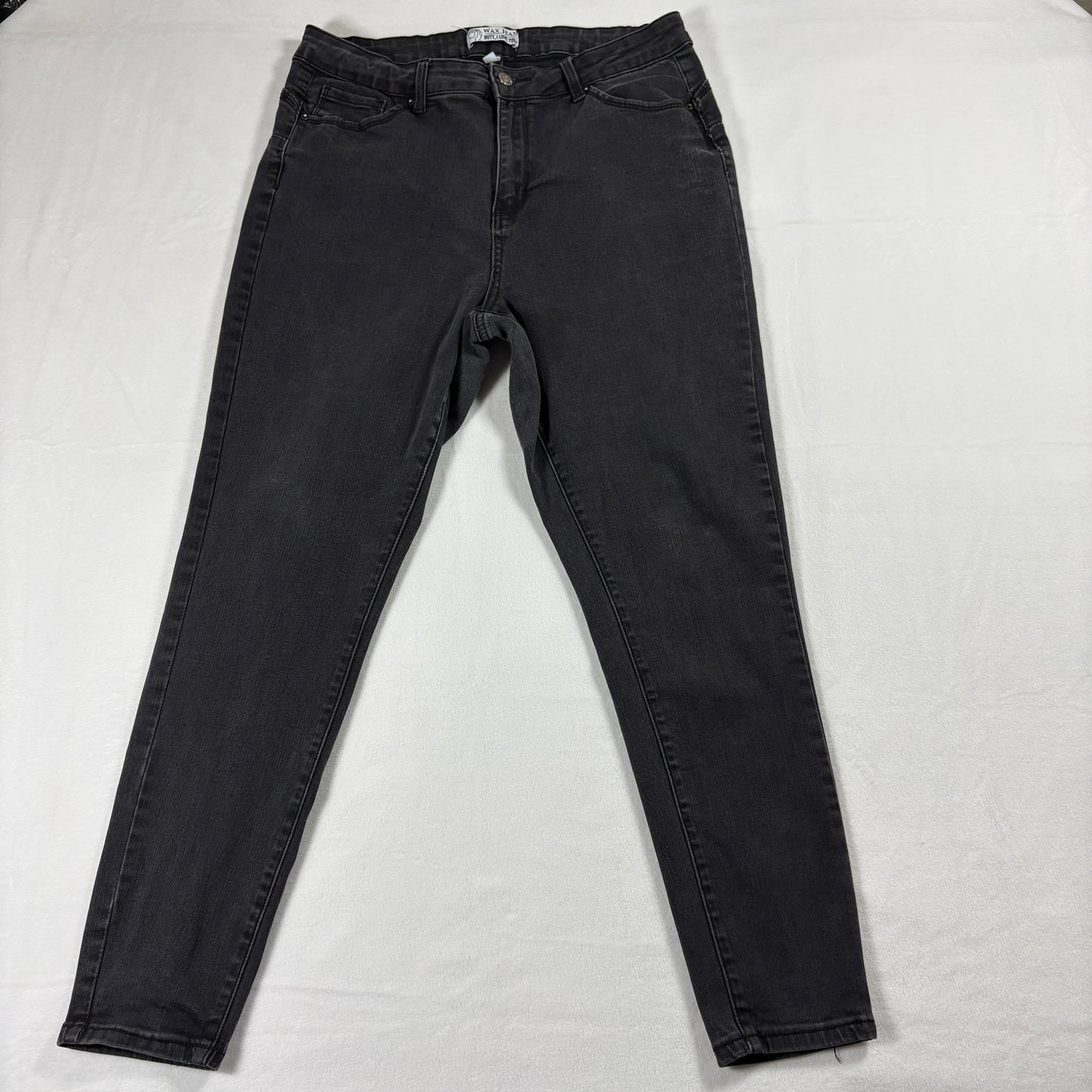 Jeans Womens 16 Black Stretch Skinny High Rise Y2K Grunge Retro Style Pants Fits