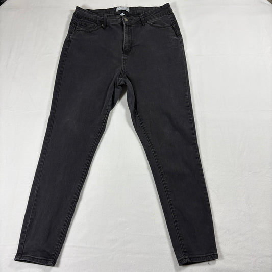 Jeans Womens 16 Black Stretch Skinny High Rise Y2K Grunge Retro Style Pants Fits