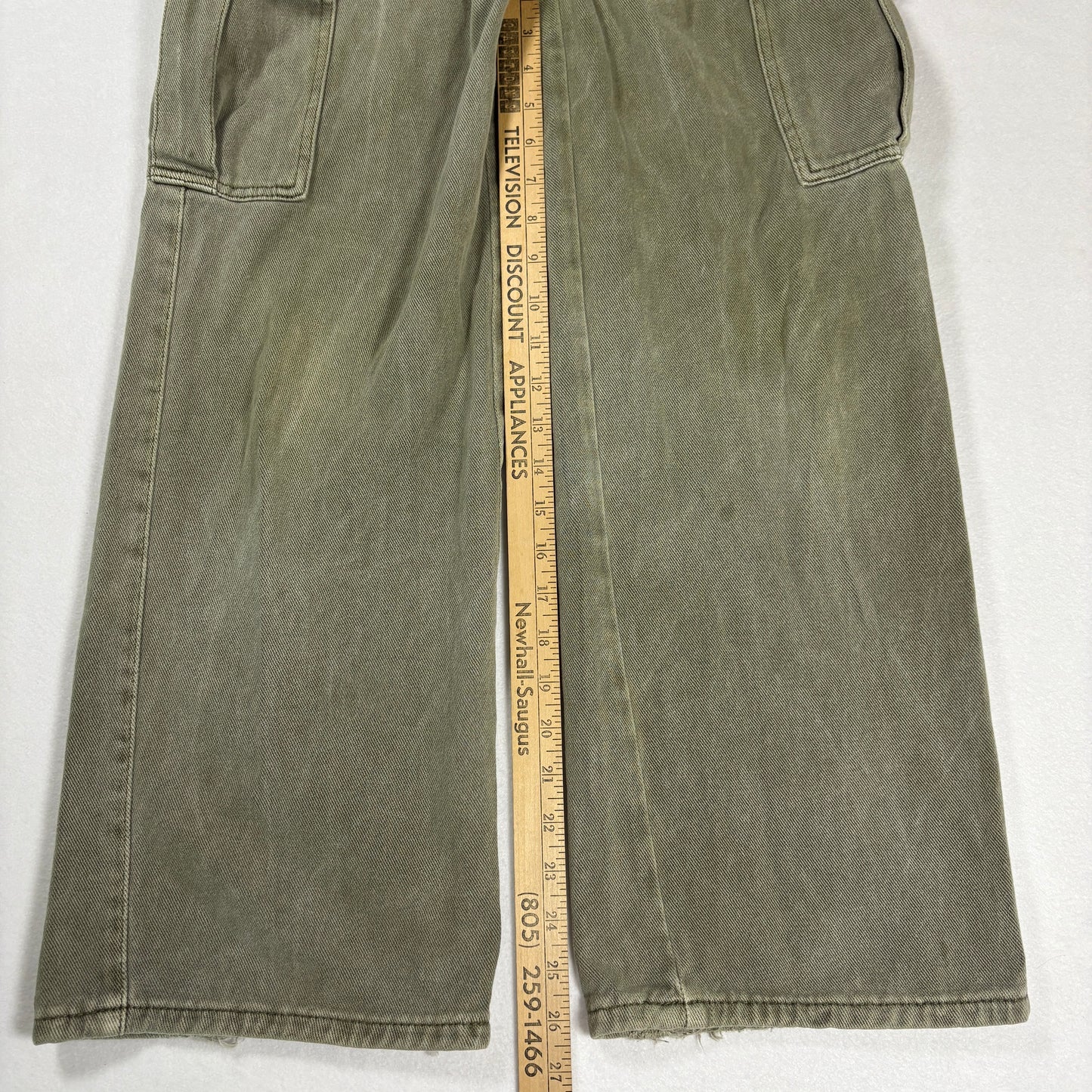 Mens Cargo Pants Green 36x30 Utility Workwear Y2K Vintage Baggy Carpenter