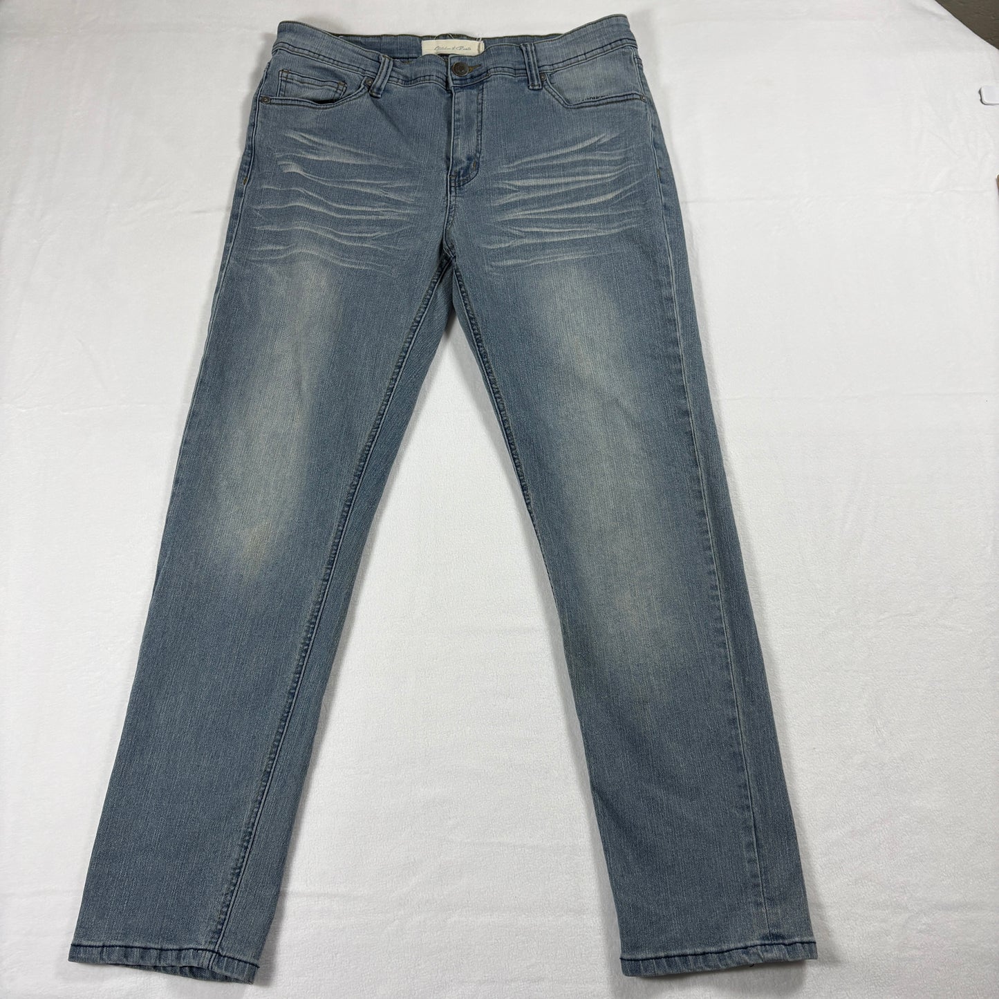 Stitches & Rivets Jeans Womens 30 Light Wash Stretch Skinny Y2K Retro Faded Pants
