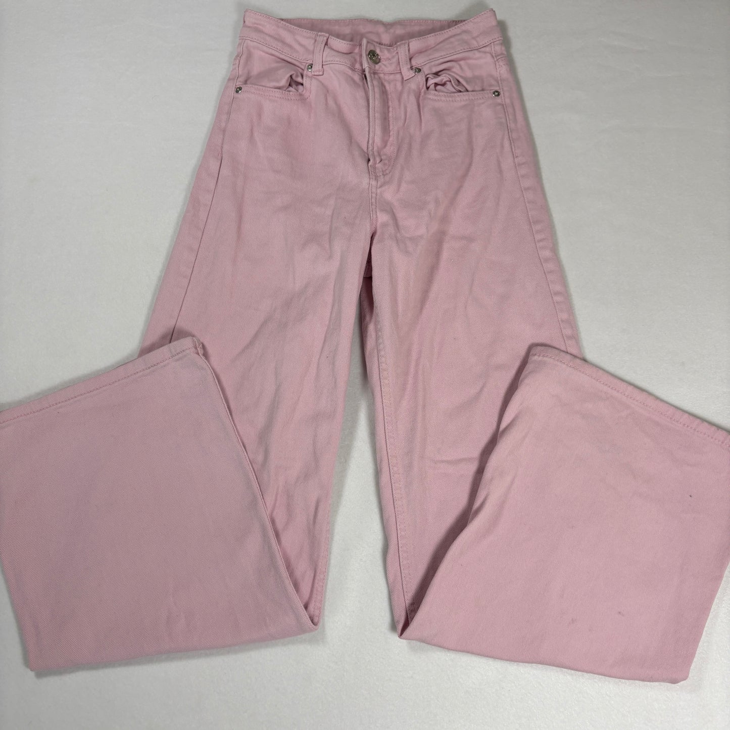 Womens Pink Jeans 32x30 Baggy Y2K 90s Wide Leg Vintage Denim Grunge Streetwear