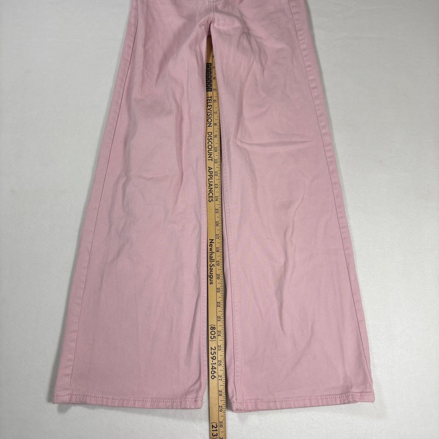 Womens Pink Jeans 32x30 Baggy Y2K 90s Wide Leg Vintage Denim Grunge Streetwear