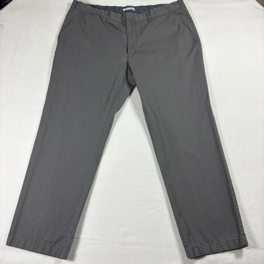 Nautica Pants Mens 40x30 Gray Chino Cotton Casual Straight Fit Classic Style