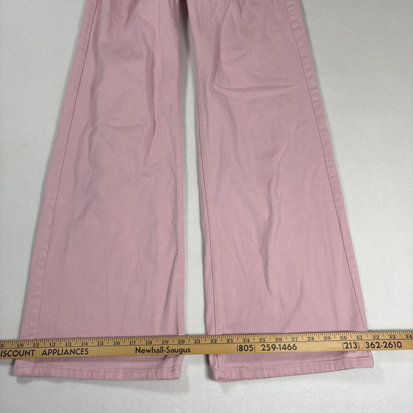 Womens Pink Jeans 32x30 Baggy Y2K 90s Wide Leg Vintage Denim Grunge Streetwear
