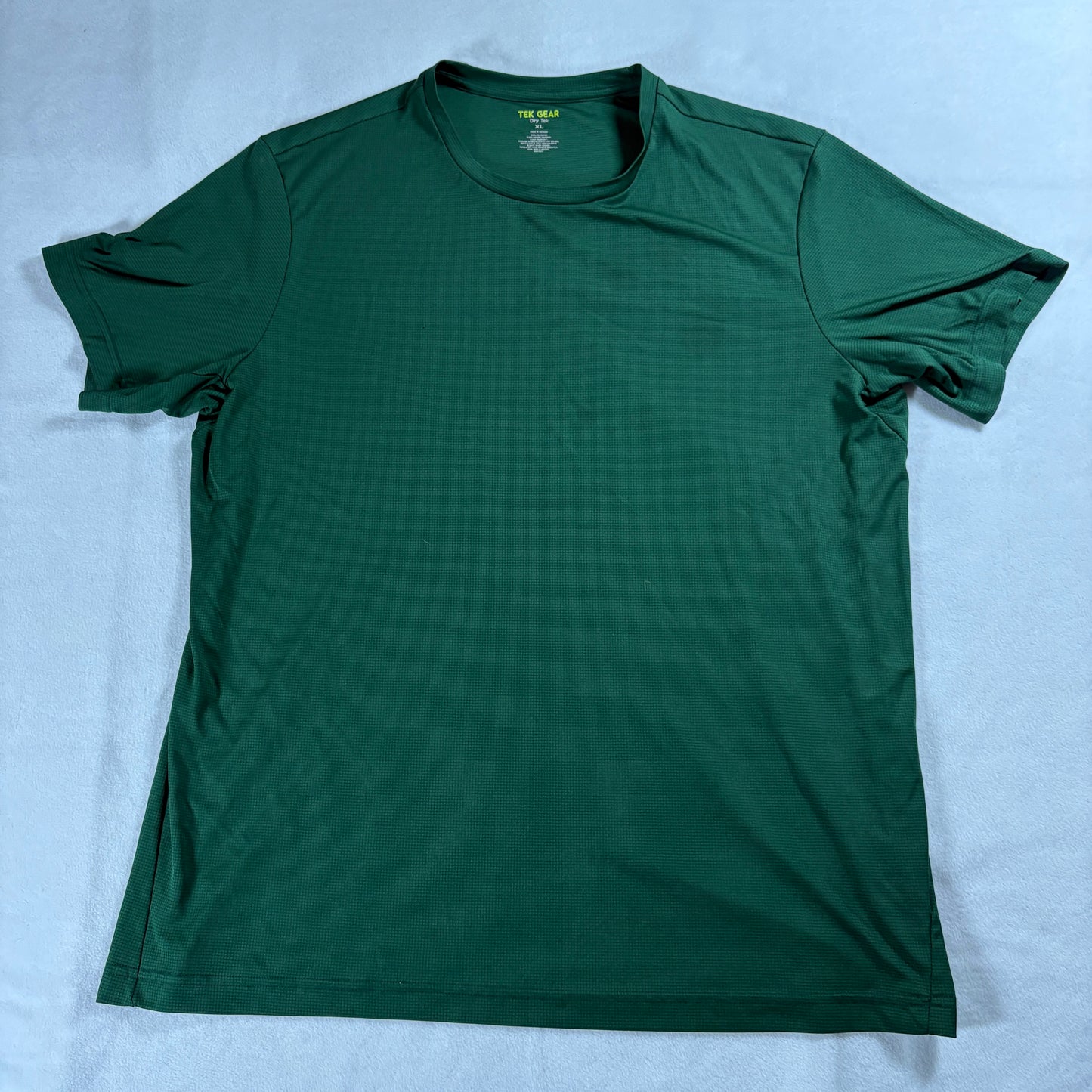 Tek Gear Dry Tek T Shirt Mens XL Green Athletic Workout Performance Tee Gym Wear