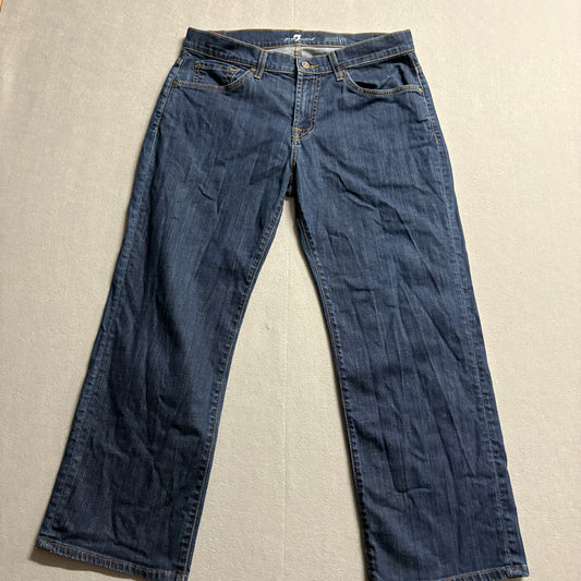 7 For All Mankind Austyn Bootcut Jeans Dark Wash Y2K Size 33 Fits Like 33x26