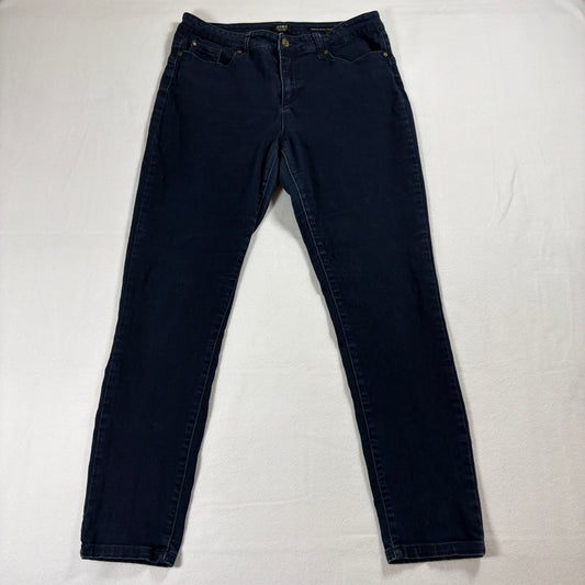 Skinny Ankle Jeans Womens 12 Dark Wash Stretch Slim Fit Vintage Blue Denim Pants