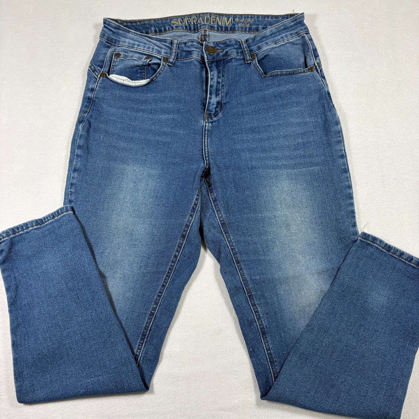 Supradenim Womens Jeans 14 Blue High Rise Ankle Skinny Stretch Y2K Vintage