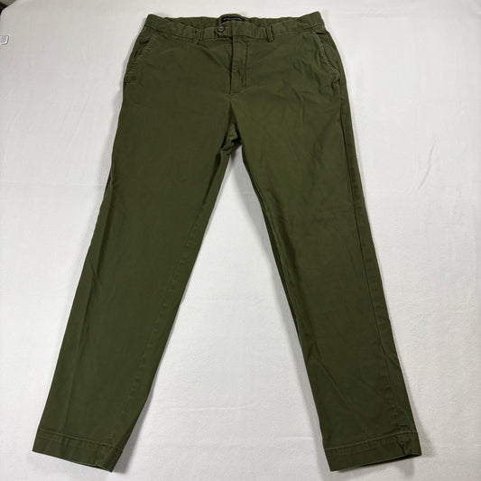 Banana Republic Chino Pants Mens 34x32 Slim Taper Olive Green Casual Stretch