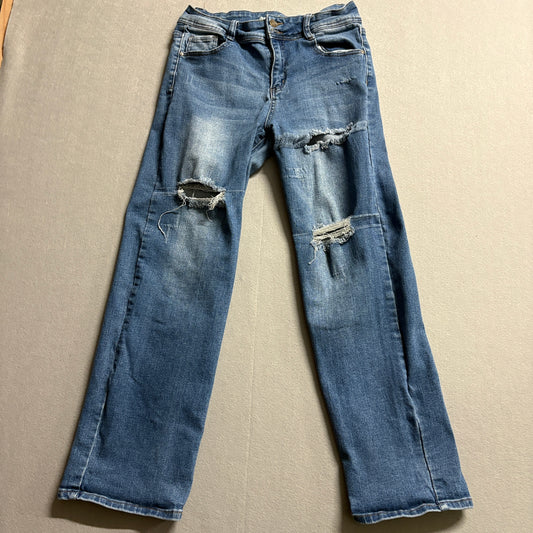 Y2K Distressed Flare Jeans Sky Jeans Tag 13 Fits Like 29X29 Blue Grunge Stretch
