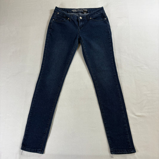 5ive Womens Size 7 Skinny Leg Dark Wash Stretch Denim Jeans Y2K Retro Vintage 90