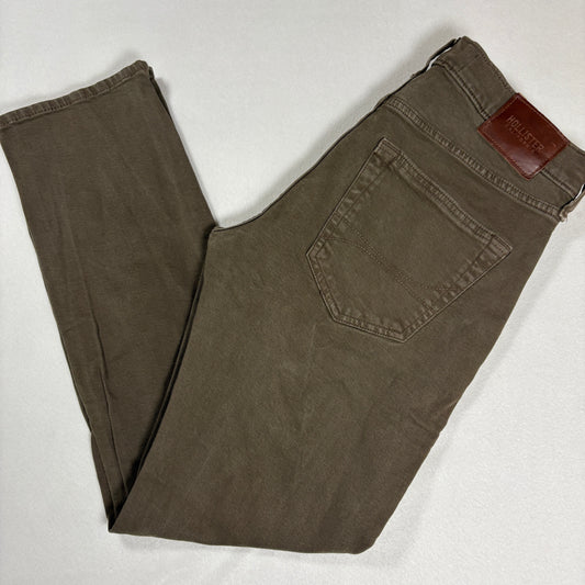 Hollister Mens Jeans 31x32 Brown Slim Straight Epic Flex Denim Pants Y2K Baggy
